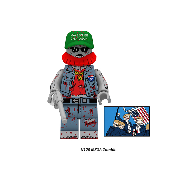 N117-124 Horror Series Zombie Minifigs Building Blocks Micha Fusako Action Figures Terrifying Collection Children Toys Boy Gifts