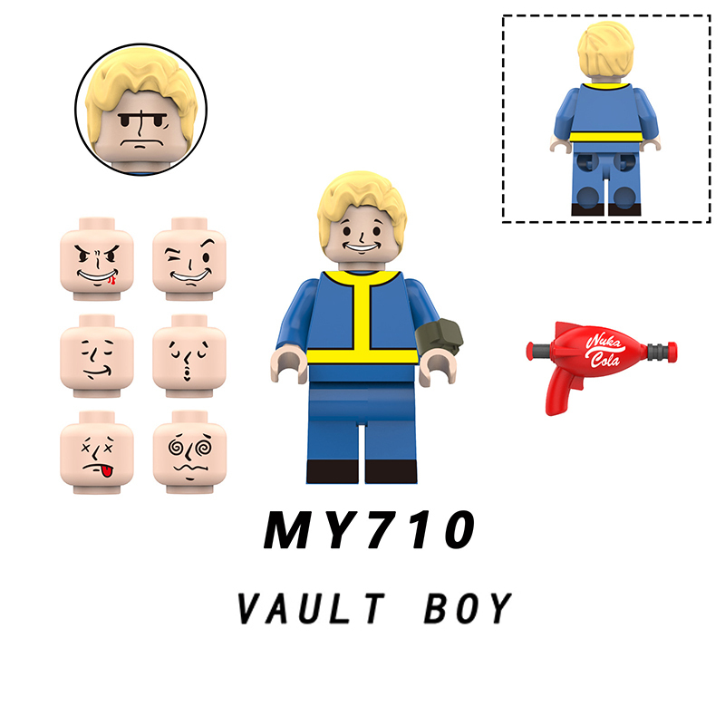 MY706-710 Game Radiation Power Armor Minifigs Motorcycle Building Blocks Lucy Maclean Maximus Cooper Howard Compatible Toys Gift