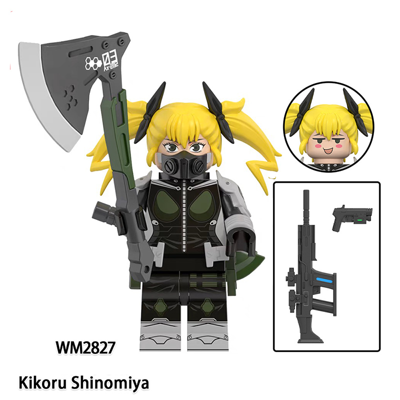 WM6197 Japanese Cartoon Anime Monster No.8 Mina Ashiro Leno Ichikawa Building Blocks Haruichi Izumo Anime Action Gifts Toys Kids