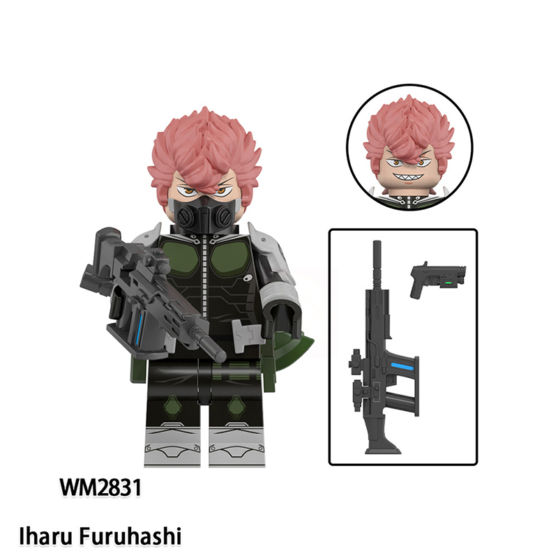 WM6197 Japanese Cartoon Anime Monster No.8 Mina Ashiro Leno Ichikawa Building Blocks Haruichi Izumo Anime Action Gifts Toys Kids