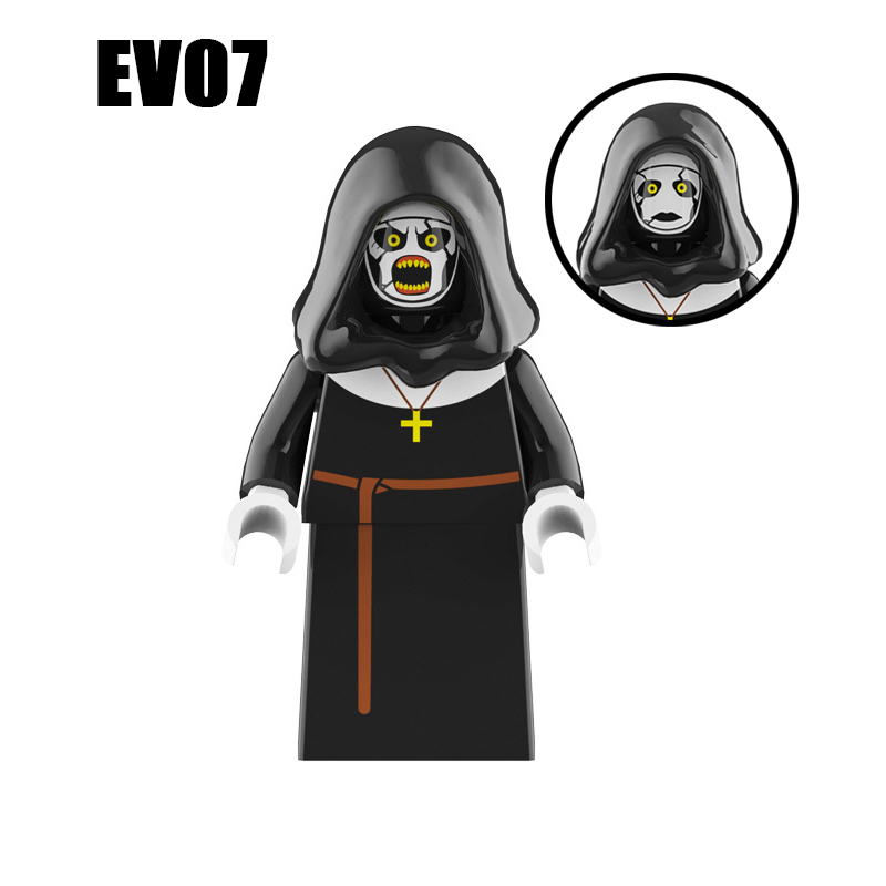 EV07 EV10 American Horror Movies The Nun Valak Minifigs Building Blocks The Conjuring Series Halloween Zombies Model Ghost Toys Boys