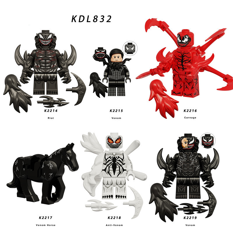 KDL832 Marvel Riot Venom Action Figure DC Comics Collection Horse Carnage Minifigs Building Blocks Children Toys Gifts Boys