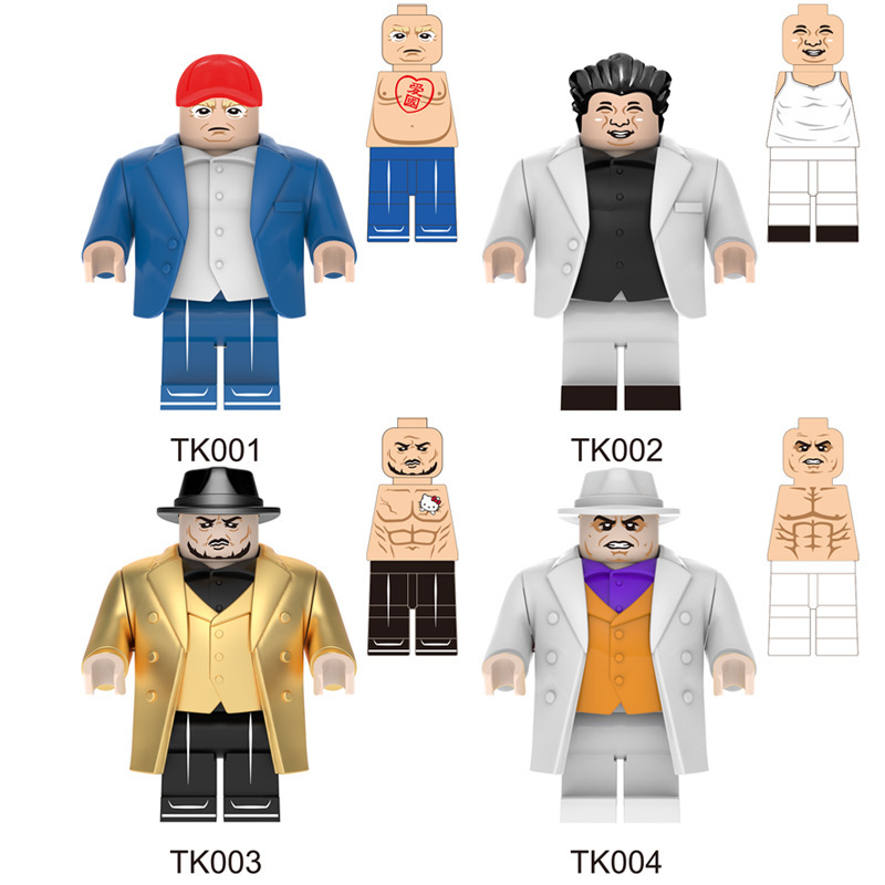 TK001-004 Famous People Four Countries Captain Donald Trump Action Figures Kim Jong un Model Building Blocks Children Gifts Toys