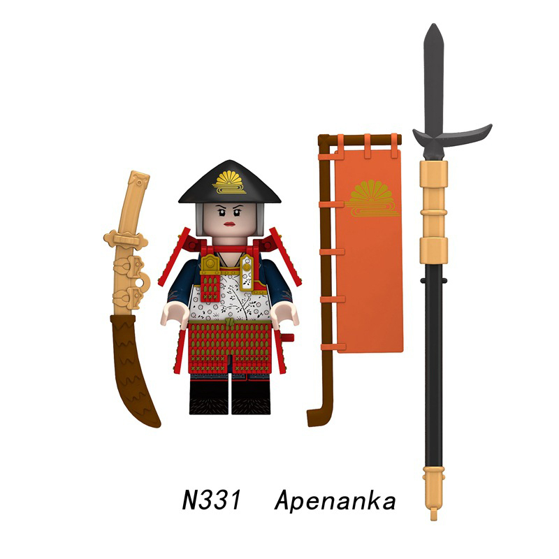 N326-333 Military Japanese Samurai Kyuzo Satsuki Minifigs Building Blocks Aoi Apenanka Army Soldiers War Weapon Accessories Models Toys