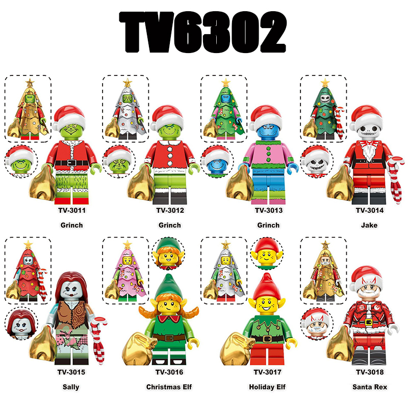 TV6302 Christmas American DC Comics Santa Rex Minifigs Builiding Blocks Jake Grinch Sally Mandalorian Toy Boys Children Gifts