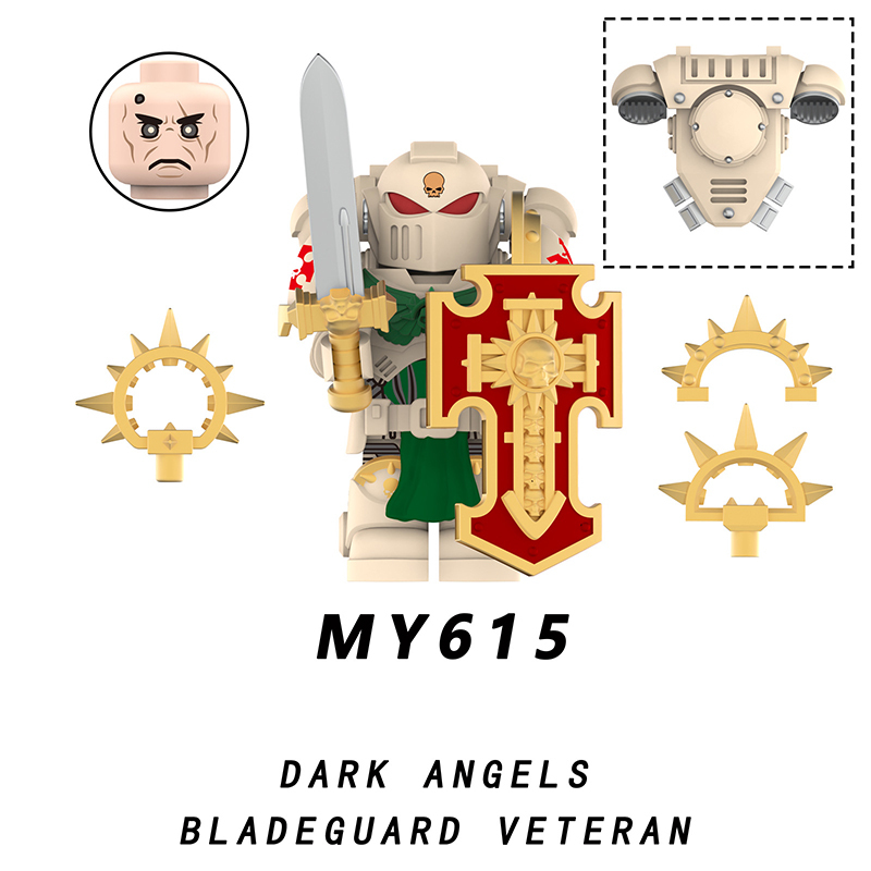 MY611-615 British Game Warhammer Bladeguard Minifigs Building Blocks Warrior Ultramarines Imperial Armour Helmet Toys Gift Boy