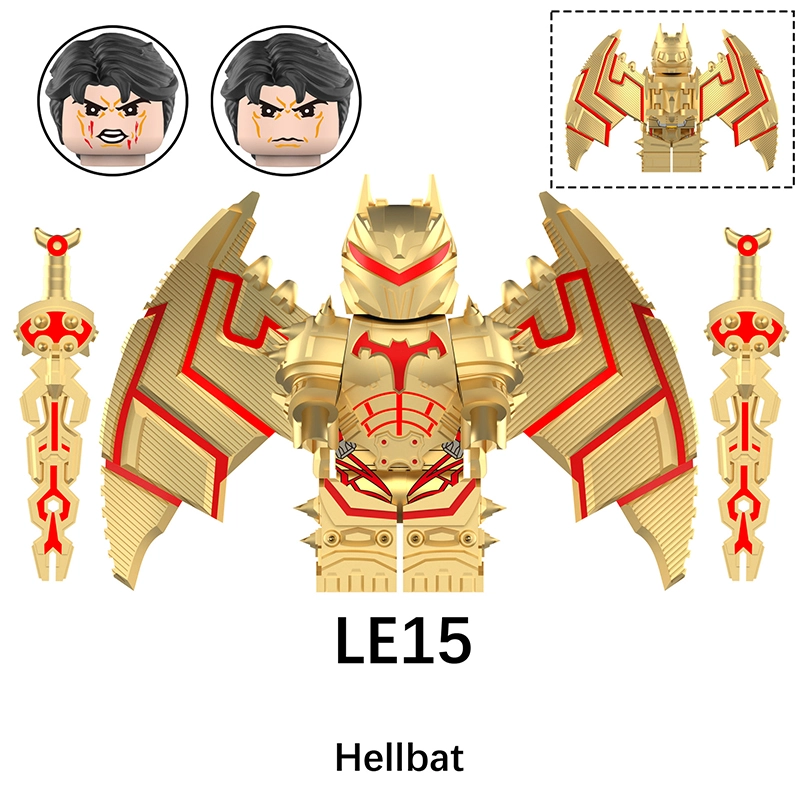 LE13-15 Marvel DC Series Superheroes Batman Action Figures Building Blocks Hellbat Weapon Accessories Children Toys Boys Gift