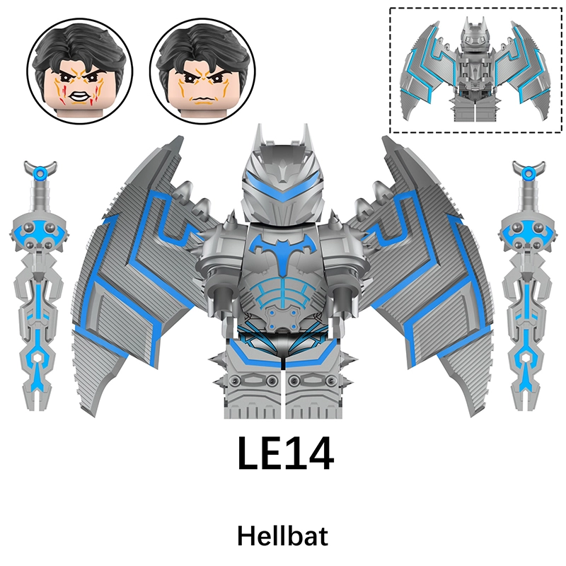 LE13-15 Marvel DC Series Superheroes Batman Action Figures Building Blocks Hellbat Weapon Accessories Children Toys Boys Gift