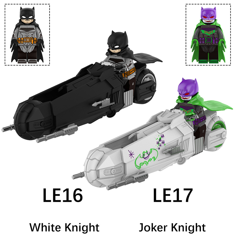 LE16 LE17 Marvel DC Series Superheroes Batman White Knight Action Figures Building Blocks Joker Weapon Accessories Children Toys Boys Gift