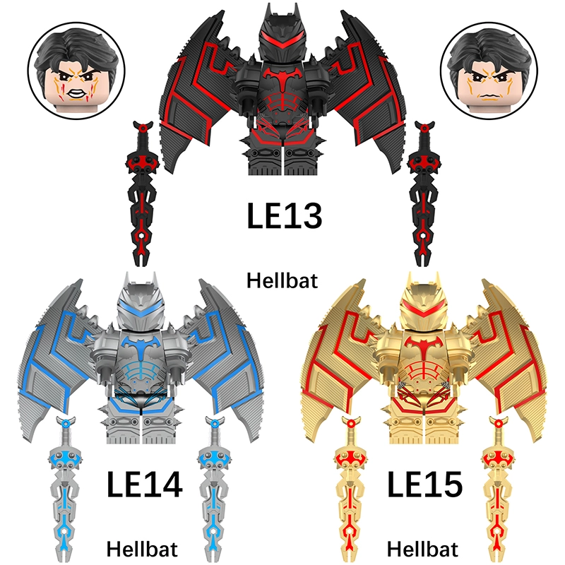 LE13-15 Marvel DC Series Superheroes Batman Action Figures Building Blocks Hellbat Weapon Accessories Children Toys Boys Gift