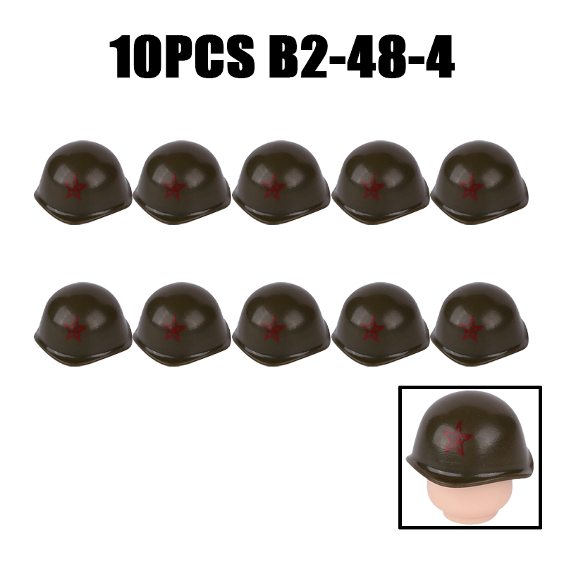 WW2 Military Soviet Soldier Helmet Building Blocks Medical Helmet Army Soliders Compatible Hats Bricks Children Gifts Toys