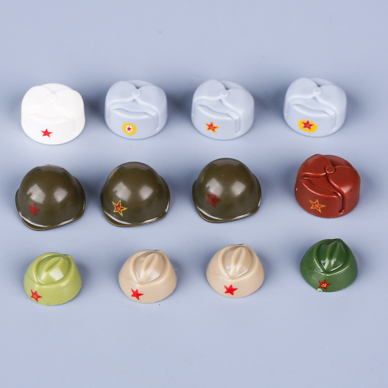 WW2 Military Soviet Soldier Helmet Building Blocks Medical Helmet Army Soliders Compatible Hats Bricks Children Gifts Toys