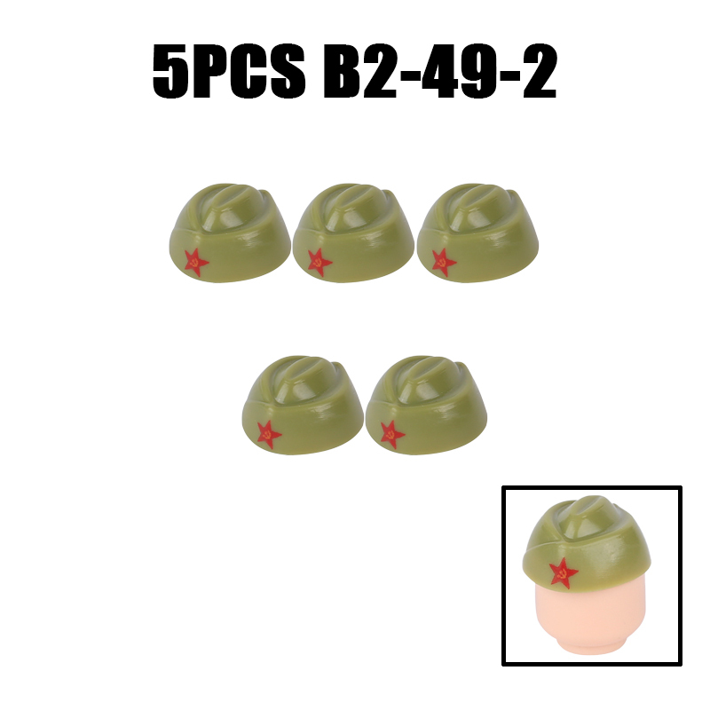 WW2 Military Soviet Soldier Helmet Building Blocks Medical Helmet Army Soliders Compatible Hats Bricks Children Gifts Toys