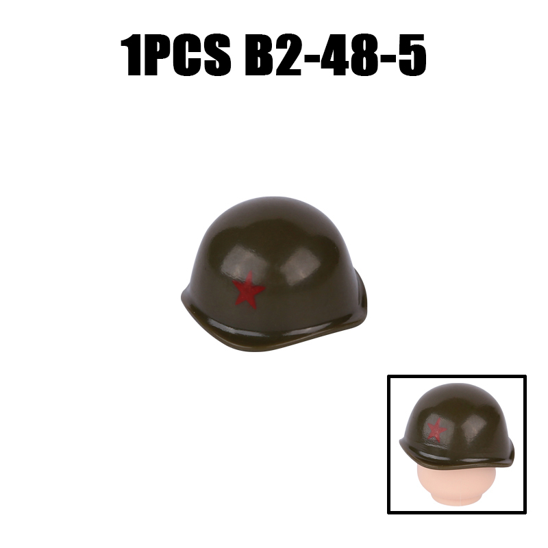 WW2 Military Soviet Soldier Helmet Building Blocks Medical Helmet Army Soliders Compatible Hats Bricks Children Gifts Toys