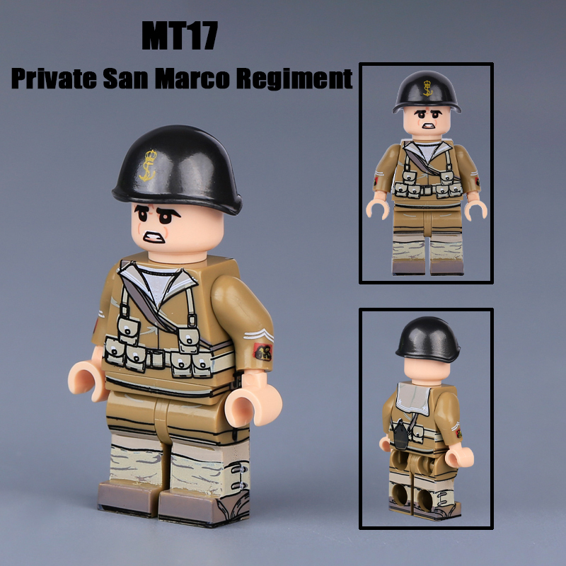 MT29-31 WW2 Military Italian Landing Units Soldiers Action Figures Decima Flottiglia MAS Building Blocks Weapons Gun Toys Boys