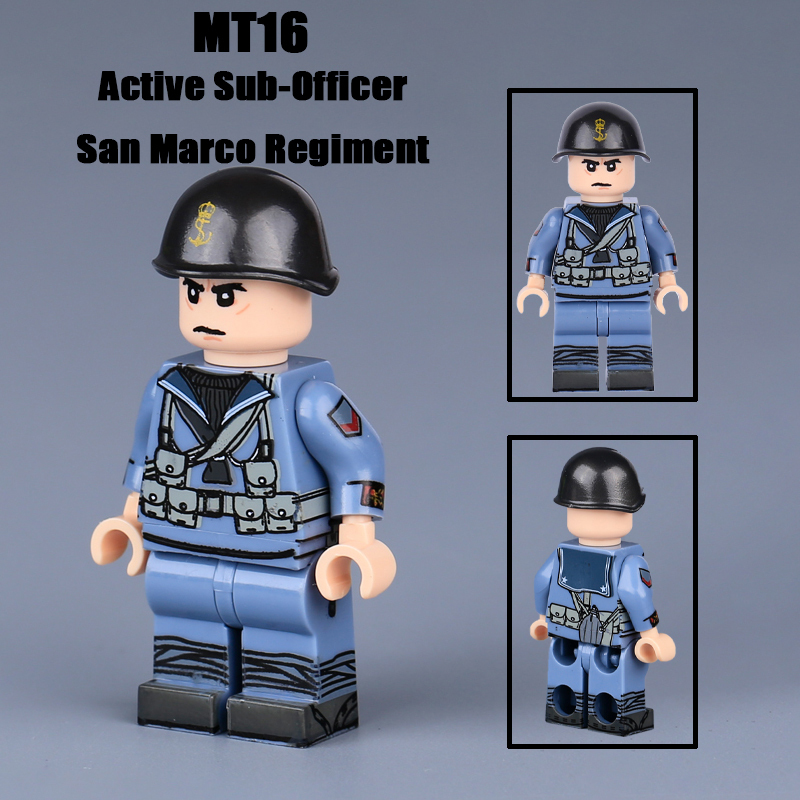 MT29-31 WW2 Military Italian Landing Units Soldiers Action Figures Decima Flottiglia MAS Building Blocks Weapons Gun Toys Boys