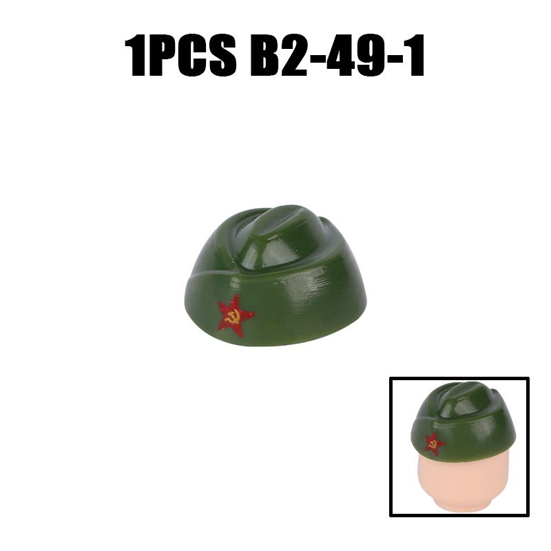 WW2 Military Soviet Soldier Helmet Building Blocks Medical Helmet Army Soliders Compatible Hats Bricks Children Gifts Toys