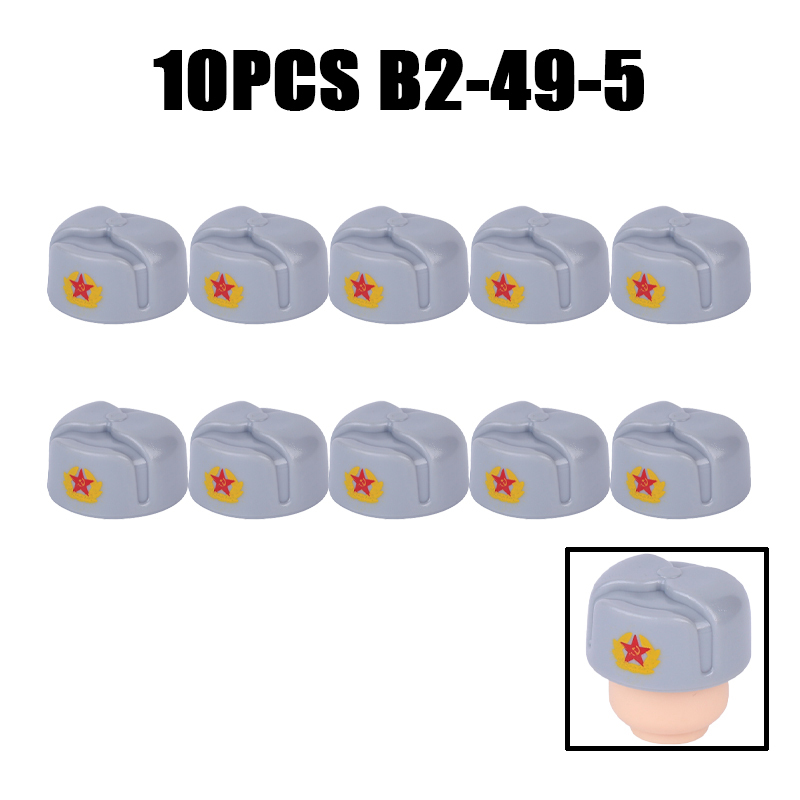 WW2 Military Soviet Soldier Helmet Building Blocks Medical Helmet Army Soliders Compatible Hats Bricks Children Gifts Toys