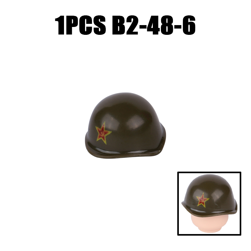 WW2 Military Soviet Soldier Helmet Building Blocks Medical Helmet Army Soliders Compatible Hats Bricks Children Gifts Toys