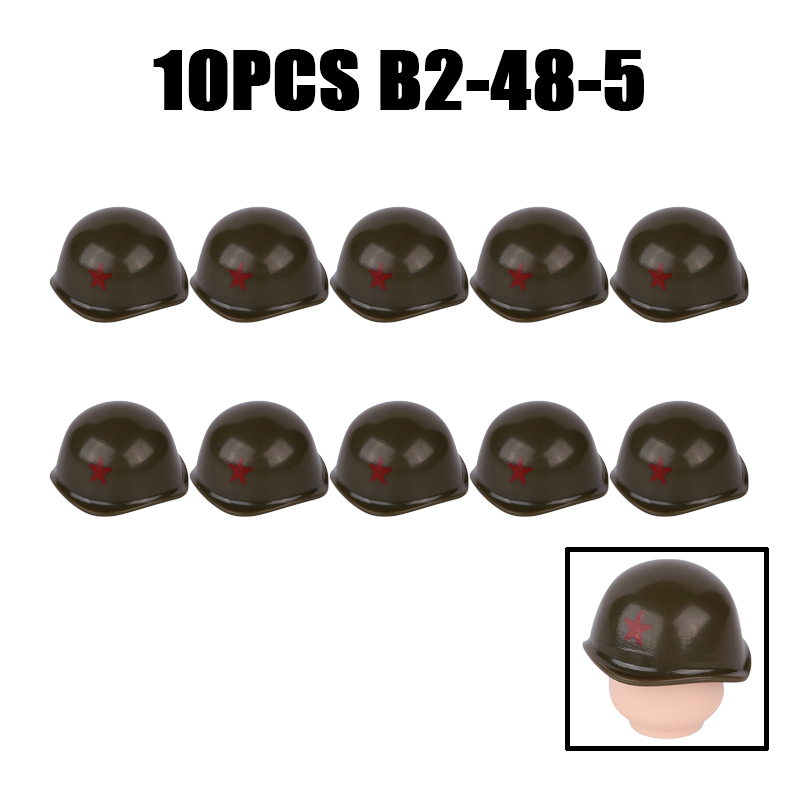 WW2 Military Soviet Soldier Helmet Building Blocks Medical Helmet Army Soliders Compatible Hats Bricks Children Gifts Toys