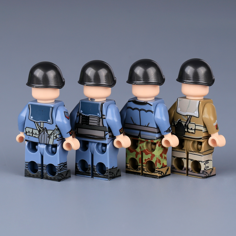 MT29-31 WW2 Military Italian Landing Units Soldiers Action Figures Decima Flottiglia MAS Building Blocks Weapons Gun Toys Boys