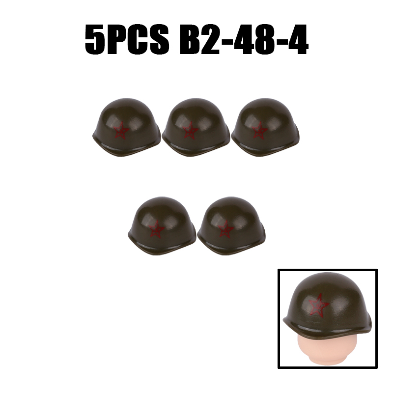 WW2 Military Soviet Soldier Helmet Building Blocks Medical Helmet Army Soliders Compatible Hats Bricks Children Gifts Toys