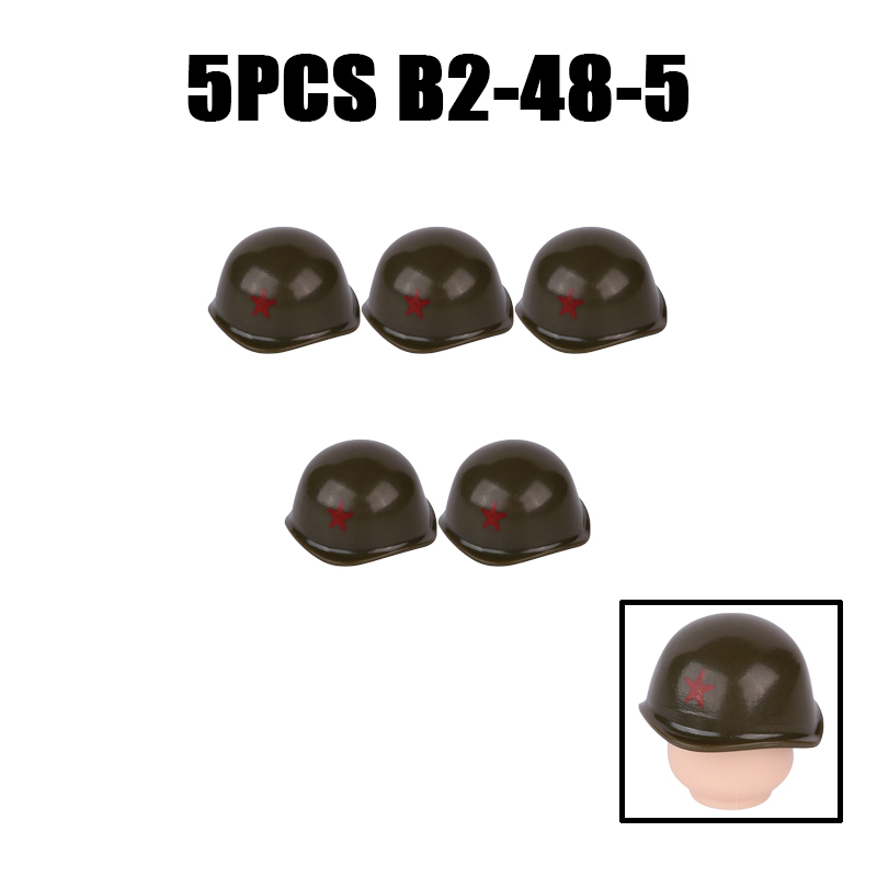 WW2 Military Soviet Soldier Helmet Building Blocks Medical Helmet Army Soliders Compatible Hats Bricks Children Gifts Toys