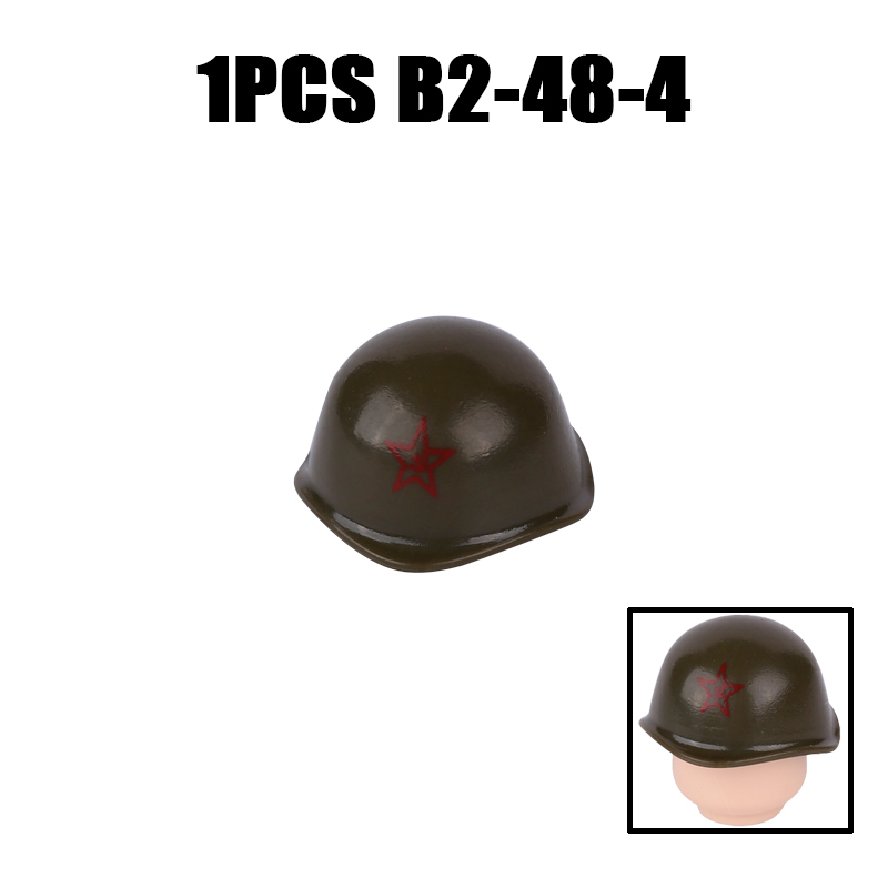 WW2 Military Soviet Soldier Helmet Building Blocks Medical Helmet Army Soliders Compatible Hats Bricks Children Gifts Toys