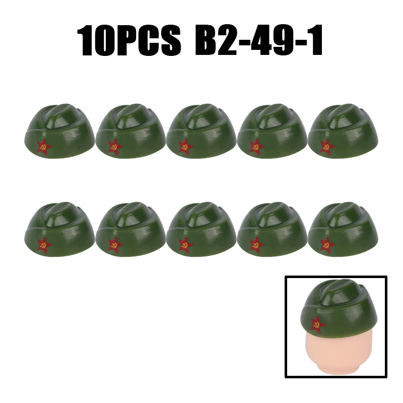 WW2 Military Soviet Soldier Helmet Building Blocks Medical Helmet Army Soliders Compatible Hats Bricks Children Gifts Toys
