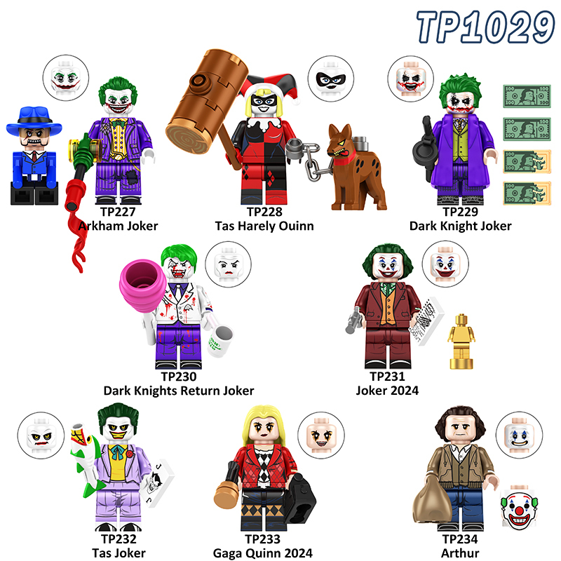 TP1029 Cartoon TV Film Arkham Joker Minifigs Action FigureSpike Joker2024 Building Blocks Meathead Children Gifts Birthday Toys