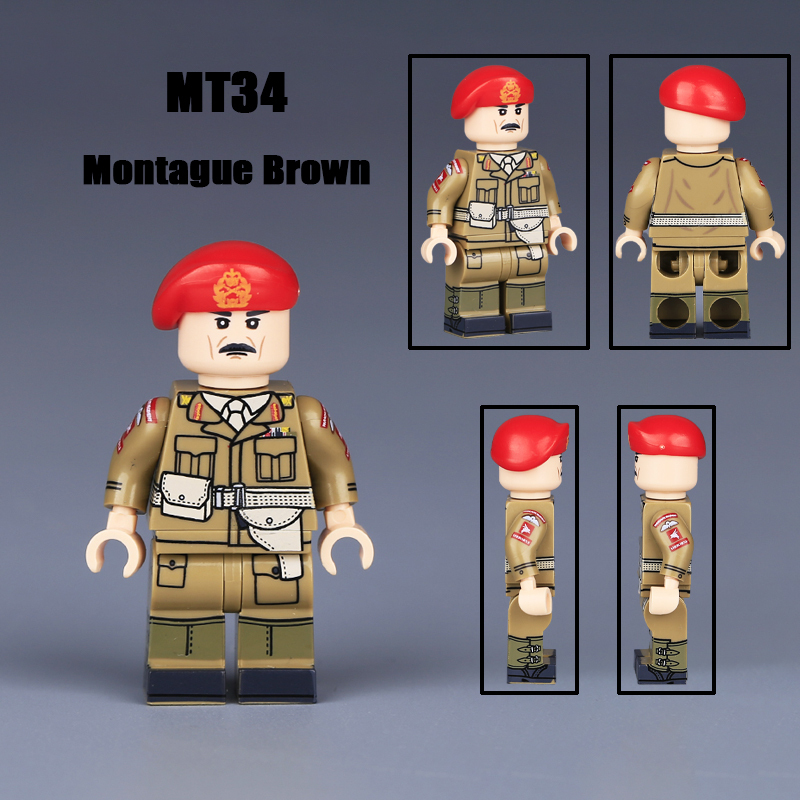 WW2 British Soldiers Military British Gunner Minifigs Building Blocks Camo Blouse Weapon Army Accessories Model Vest Toys Boys Gift