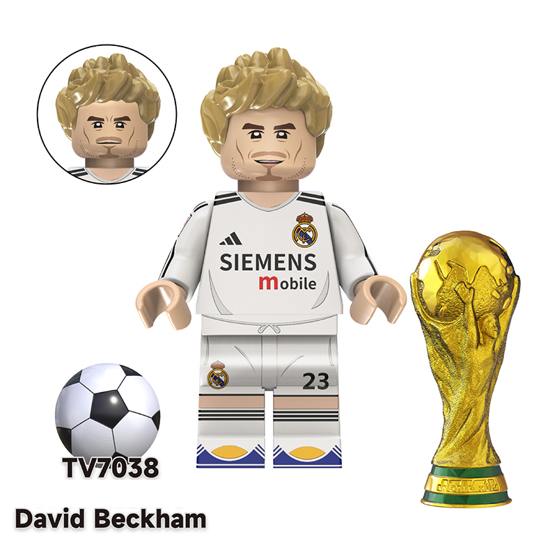 TV6505 Football Star Cristiano Ronaldo Leo Messi Anime Minifigs Building Blocks Neymar Gareth Bale Beckham Boys Toys Gifts Children