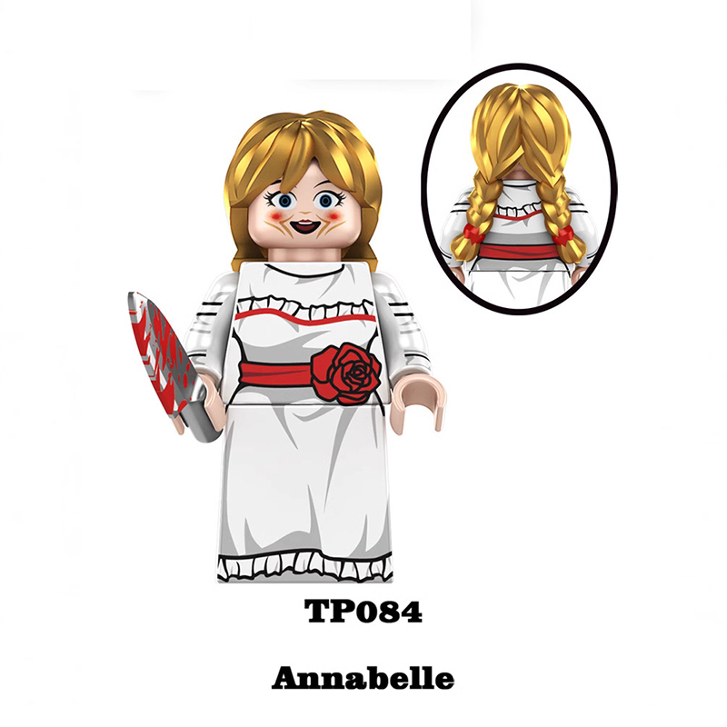 TP1011 Halloween Slender Man Annabelle Freddie Building Blocks Comic Tomie Nun Megan Minifigs Broll Anime Action Children Gifts Toys