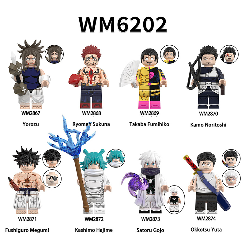 WM6202 Naruto Aeries Anime Yorozu Ryomen Sukuna Minifigs Building Blocks Kamo Noritoshi Action Figures Children Toys Gifts