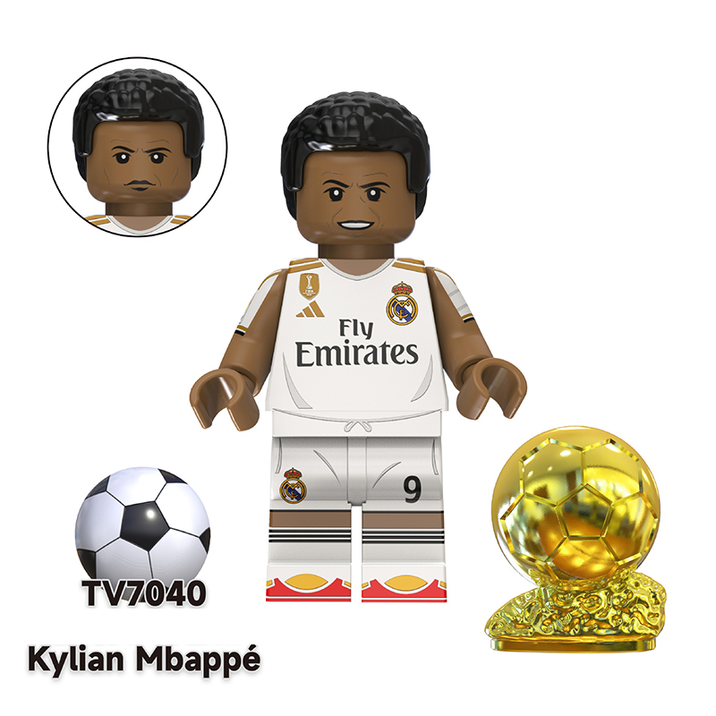 TV6505 Football Star Cristiano Ronaldo Leo Messi Anime Minifigs Building Blocks Neymar Gareth Bale Beckham Boys Toys Gifts Children