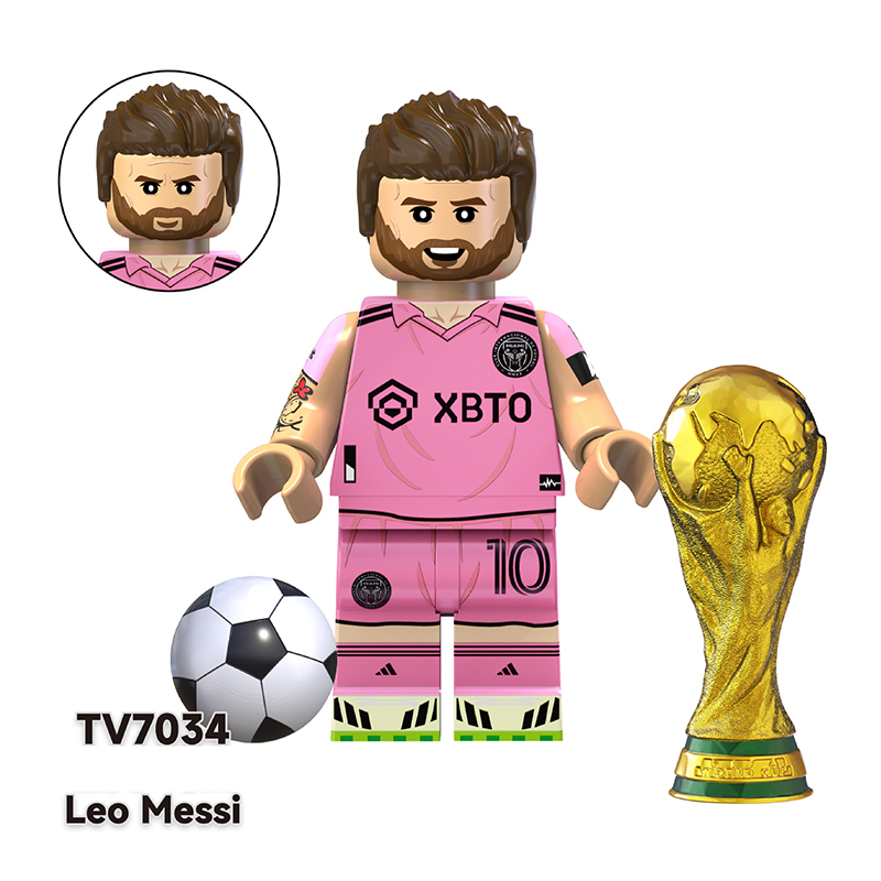 TV6505 Football Star Cristiano Ronaldo Leo Messi Anime Minifigs Building Blocks Neymar Gareth Bale Beckham Boys Toys Gifts Children