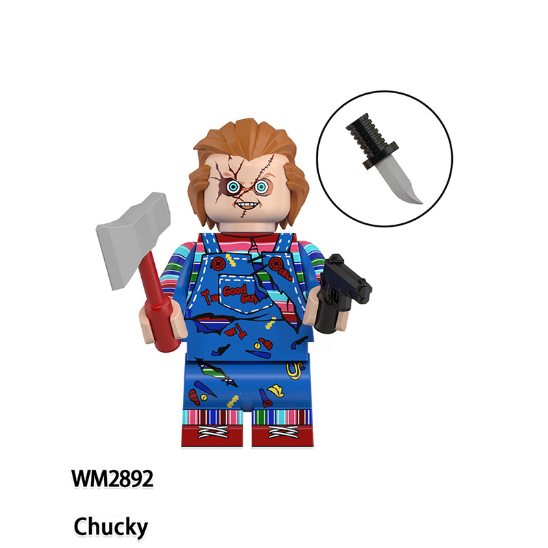 WM6205 Terror Halloween Chucky Nun Ash Anime Action Figure Terrifier Abo Silence Bricks Minifigs Children Gifts Boys Toys