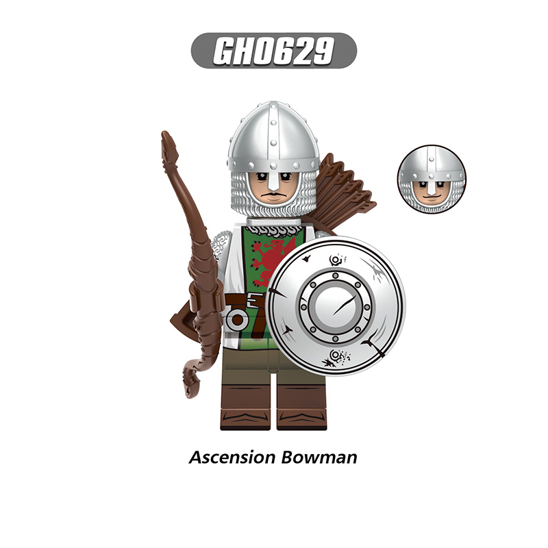 G0180 G0181 Medieval Soldiers Military Minifigs Building Blocks Lionheart Knight Battle Weapon Horse Helmet Shield Toys Gifts Thomas