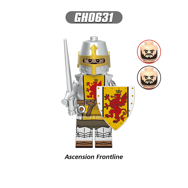 G0180 G0181 Medieval Soldiers Military Minifigs Building Blocks Lionheart Knight Battle Weapon Horse Helmet Shield Toys Gifts Thomas