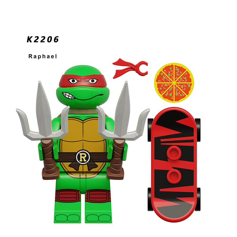KDL831 American Anime Teenage Mutant Ninja Turtles Minifigs Building Blocks Weapon Accessories Raphael Donatello Children Gifts Toy