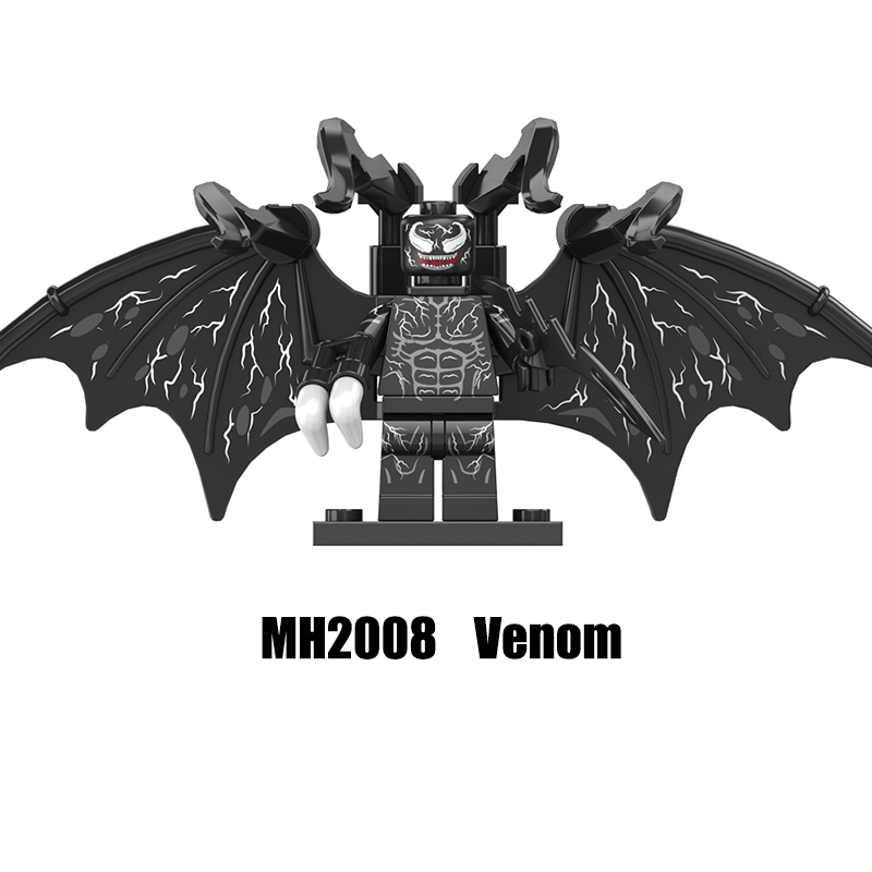 MH6001 Marvel Venom Deadpool Action Figure DC Comics Collection Spider Man Whip Minifigs Building Blocks Children Toys Gifts Boys