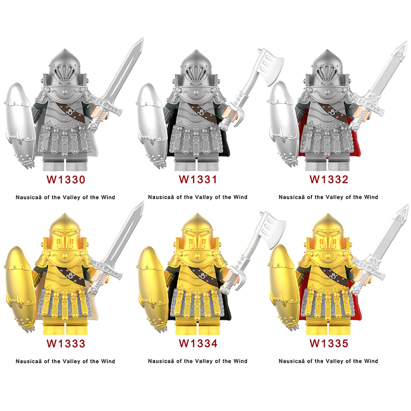 W1330-1335 Hayao Miyazaki Anime Minifigs Nauicaa Valley of the Wind Building Blocks Warrior Solider Armour Children Toys Gift