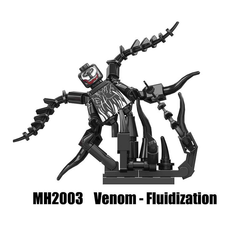 MH6001 Marvel Venom Deadpool Action Figure DC Comics Collection Spider Man Whip Minifigs Building Blocks Children Toys Gifts Boys