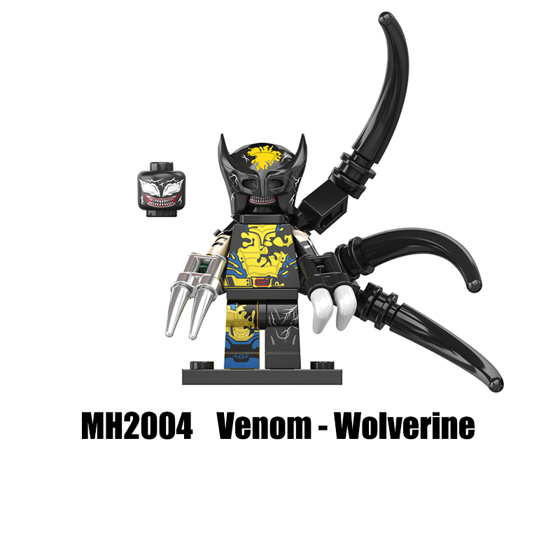 MH6001 Marvel Venom Deadpool Action Figure DC Comics Collection Spider Man Whip Minifigs Building Blocks Children Toys Gifts Boys