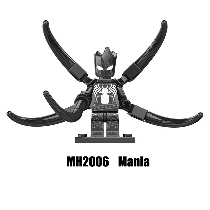 MH6001 Marvel Venom Deadpool Action Figure DC Comics Collection Spider Man Whip Minifigs Building Blocks Children Toys Gifts Boys