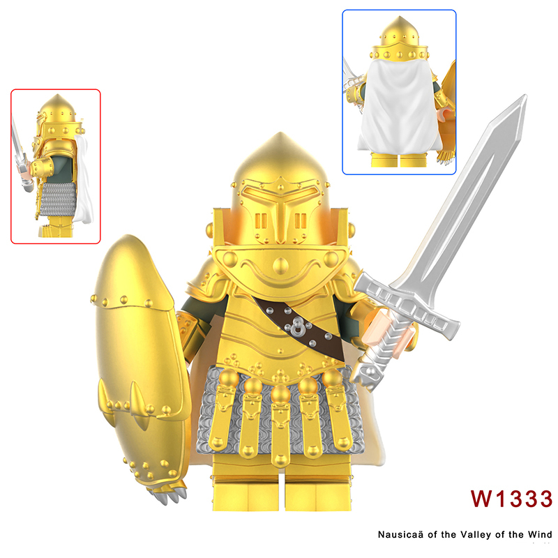 W1330-1335 Hayao Miyazaki Anime Minifigs Nauicaa Valley of the Wind Building Blocks Warrior Solider Armour Children Toys Gift