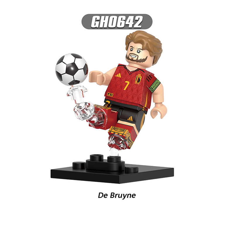 G0182 Football Star Virgil Mbappe Rodrigo Anime Minifigs Building Blocks Lewandowski Kane Kroos Modric Boys Toys Gifts Children