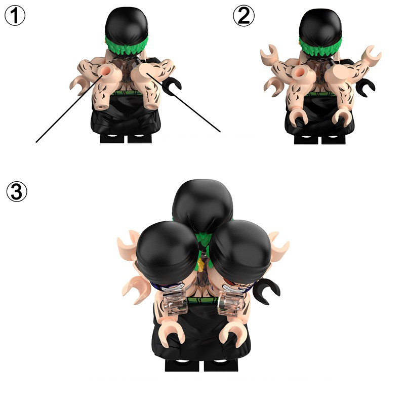 DY658-661 Japanese Anime One Piece Roronoa Zoro Action Figures Nico Robin Building Blocks Nami Smoker Minifigs Children Gifts Toys