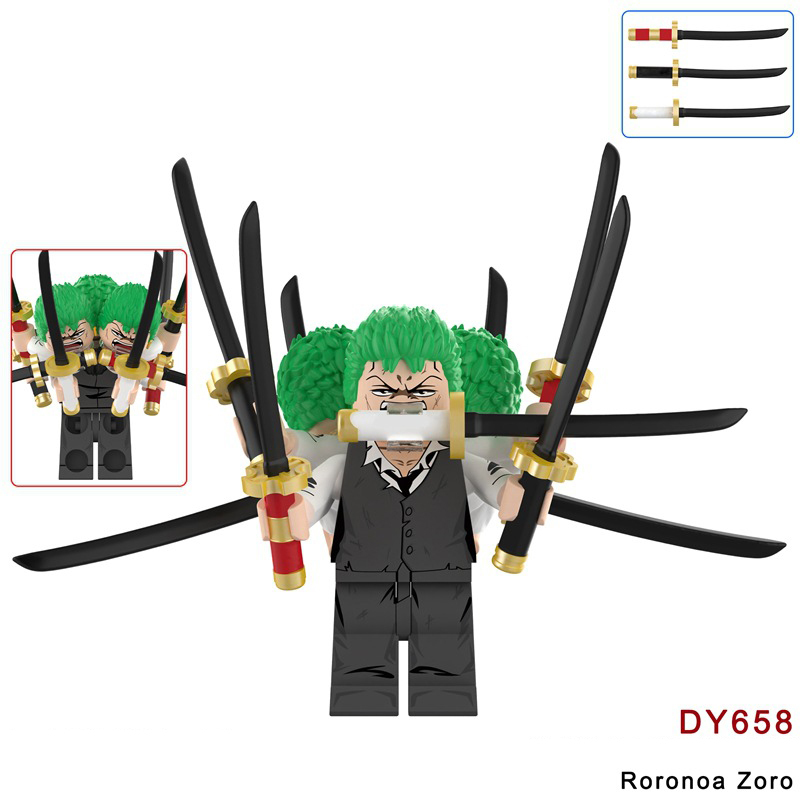 DY658-661 Japanese Anime One Piece Roronoa Zoro Action Figures Nico Robin Building Blocks Nami Smoker Minifigs Children Gifts Toys