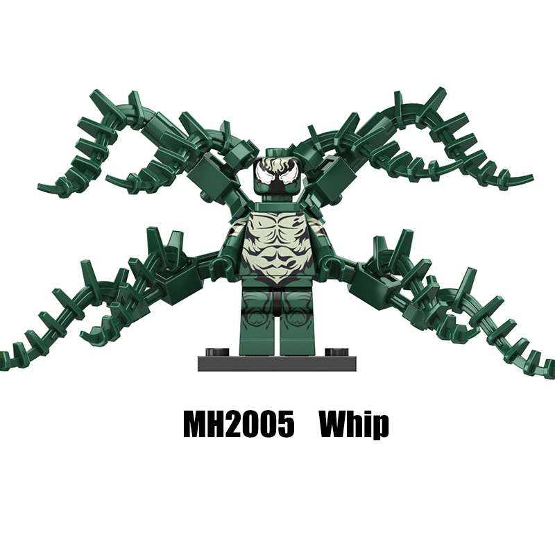 MH6001 Marvel Venom Deadpool Action Figure DC Comics Collection Spider Man Whip Minifigs Building Blocks Children Toys Gifts Boys